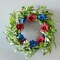 22" Patriotic Mixed Flower Wreath Red, White & Blue Floral Door Decor for Memorial Day & 4th of July